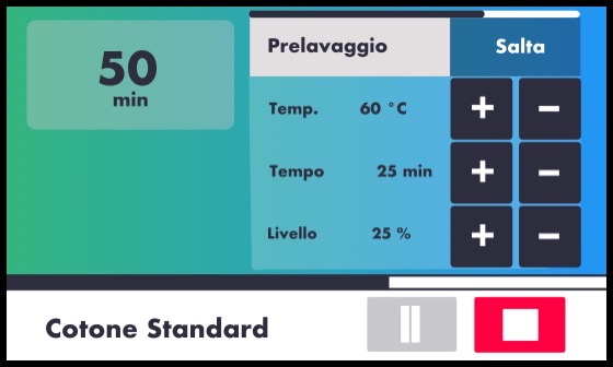 Lavaggio in esecuzione