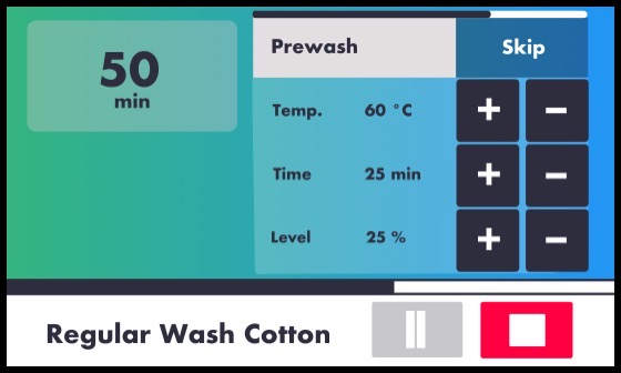 Wash program running